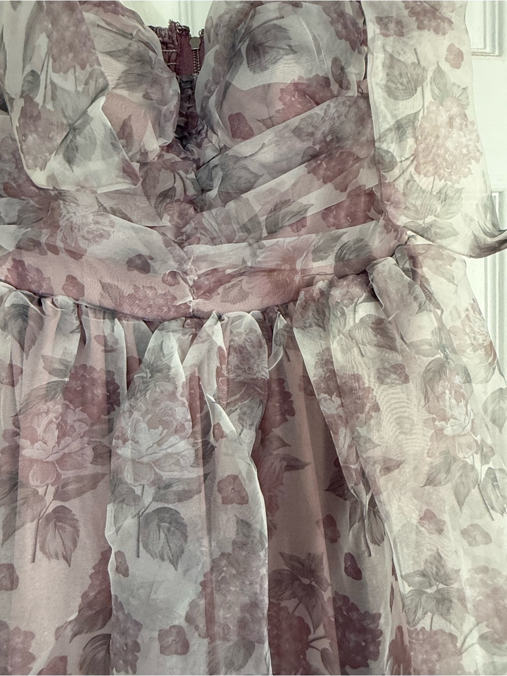 New Petal and Pup Floret Midi Dress XS Bow Tie Lavender Purple Garden Bridesmaid - Picture 8 of 8